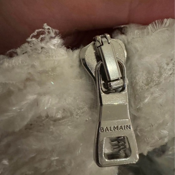 Balmain Short White Tweed Dress With Silver Embossed Buttons - Picture 5 of 7